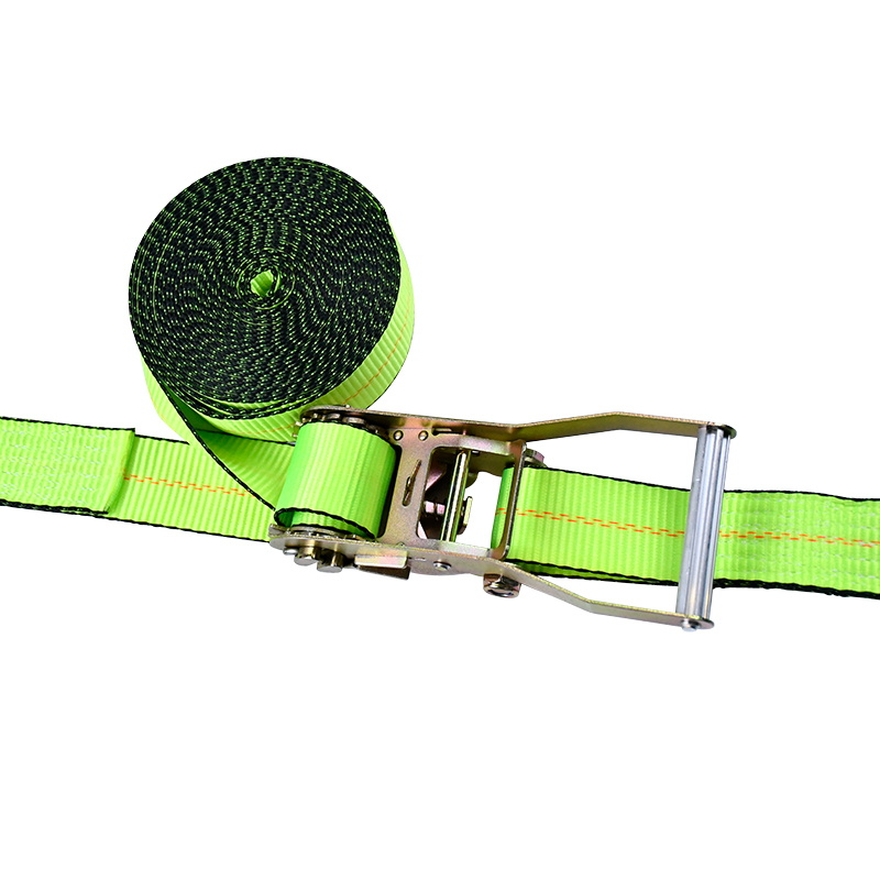 ফ্ল্যাট হুক সহ 4' X 30' সবুজ র্যাচেট স্ট্র্যাপ